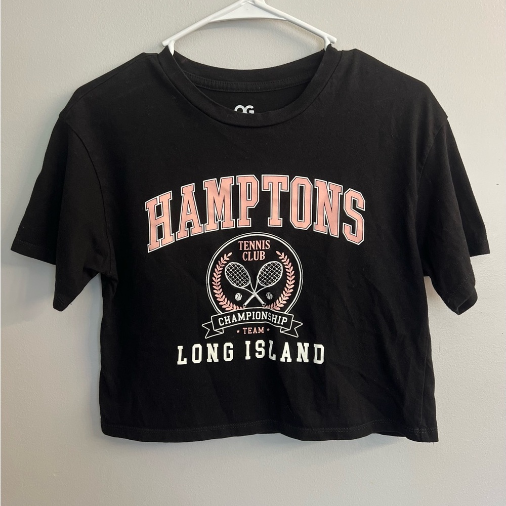 OG Collective Hamptons Tennis Club Cropped T-Shirt  Pink Sz. XS Embroidered